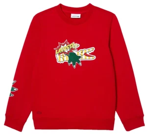 LACOSTE RED LACOSTE SWEATER KIDS SJ9823 240 - Picture 1 of 2