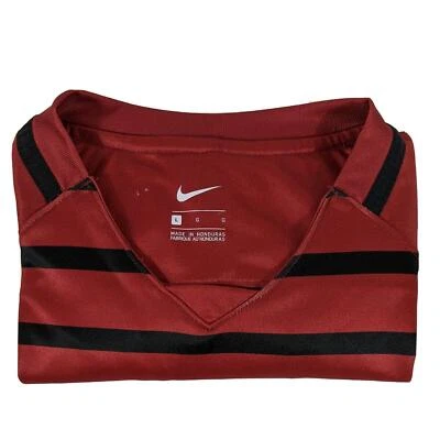 女式红色足球衬衫大号耐克联合条纹 GA GAP 黑色 — 第 1/4 张图片