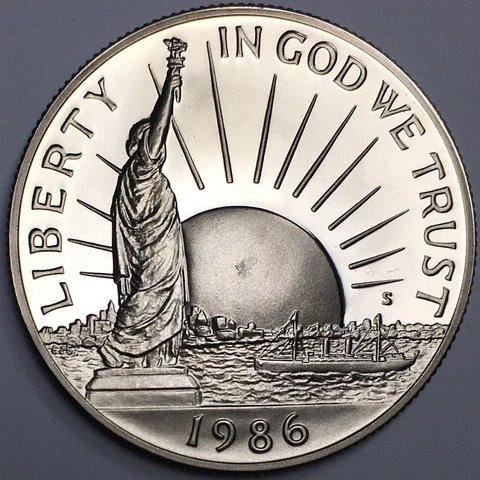 1986-S Proof Statue of Liberty Commemorative Half Dollar - KM#212 (UNC) - HDC86S Cover