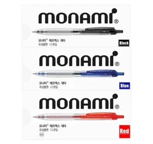 Monami Ball Point Pen Gel Pen FX Zeta 0.5mm F5 Ink 12 Pcs Black Blue Red Color - Picture 1 of 19