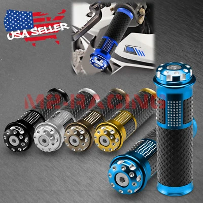 Motorcycle Hand Grips Rubber 7/8" Handle Bar For Honda Suzuki Kawasaki Yamaha 05 - Image 1 of 4