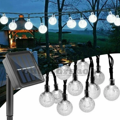 23Ft 50 LED Outdoor Solar Powered String Lights for Patio Yard Party Decor White - Image 1 of 4