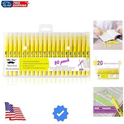 Resaltadores de Gel, Paquete de 20, Amarillo Fluorescente, Resaltadores de Biblia a Granel para Bi... Foto 1 de 4