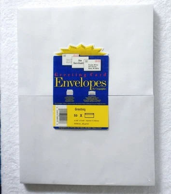 50 SOBRES DE INVITACIÓN GEOGRÁFICOS LISOS BLANCOS 5-5/8" X 8-5/8" CON INYECCIÓN DE TINTA LÁSER Foto 1 de 2