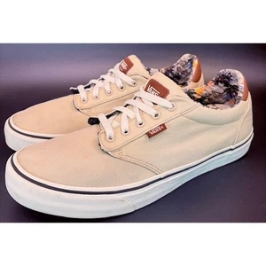 Vans Atwood Deluxe Beige Canvas Mens size 11.5 sneaker beach leather - Picture 1 of 10
