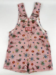 Vintage Liberty Latzhose rot gestreift Shortalls Unisex 18 Monate Yacht Club Marine Anker - Bild 1 von 11