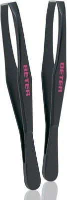 TIENDA DE BETER Beter ? Pack de 2 pinzas de depilar para cejas de punta recta, inoxidables.