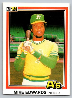 1981 Donruss #497 Mike Edwards Oakland Athletics - Image 1 of 2