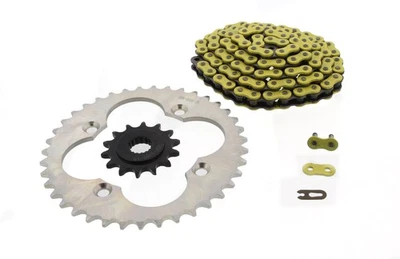 Honda TRX450R 2006-2010 cadena amarilla sin junta tórica y piñones plateados 14/39 96 L Foto 1 de 4