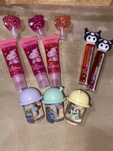 8pc Set Of Lip Products Glosses Hello Kitty Tints Sanrio Oils Stitch New - Picture 1 of 4