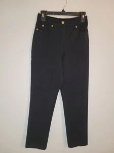 St. John Sport by Marie Gray Black Skinny Pants Size 4 Gold Hardware Stretch - Picture 1 of 11