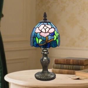 Small Tiffany Table Lamp, 3 Color-Temperature Roses​ Stained Glass Lamp,6 Inc... - Picture 1 of 8