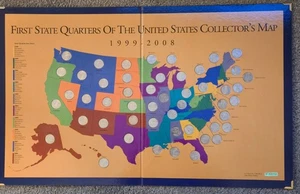 First State Quarters Of The United States Collector's Map 1999-2008 KOMPLETT - Bild 1 von 5