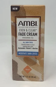 AMBI Even & Clear Gesichtsverblassen Creme, Hydrochinonfrei Dunkle Flecken Korrektur 1 Unze - Bild 1 von 6