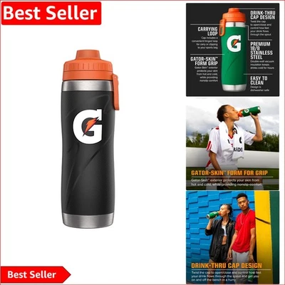 Botella aislante duradera de acero inoxidable de 26 oz - Elegante hidratación negra Foto 1 de 4