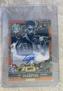 2024 Topps Chrome UFC Ilia Topuria Mark Of A Champion Orange Refractor Auto /25 - Picture 1 of 2