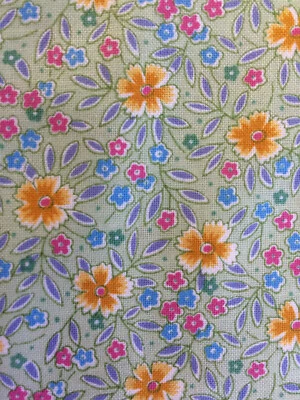 1 Yard Andover Fabrics Yellow Pink Blue Flowers Cotton Quilting Sewing Fabric - Image 1 of 4
