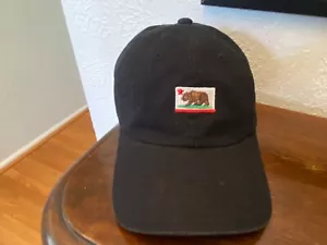 American Needle California Flag Bear Slouch Dad Hat Black EUC - Picture 1 of 5