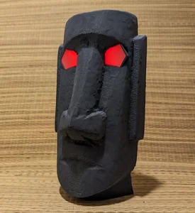 Easter Island Moai Head Statue Lamp with Glowing Eyes - Tiki Bar Light Decor - Picture 1 of 10
