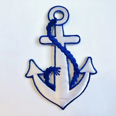 Large Nautical Satiny Anchor Iron-On Patch, NWOT, 5”H x 3.50”W - SR - Image 1 of 4