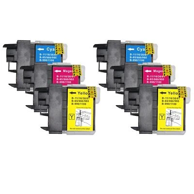 6 C/M/Y Cartouches d'encre pour Brother MFC-6490 MFC-6490CW MFC-6890CDW - Bild 1 von 4