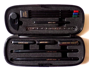 Vintage NEW SENSI WRITE MAN 11 Piece Pen & Pencil Set in Case by MIDORI CO. LTD. - Bild 1 von 6