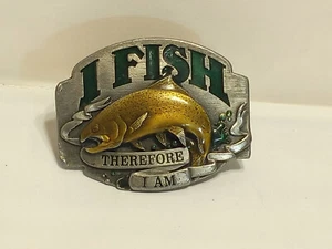 Vintage 1992 SISKIYOU "I FISH THUM I AM" GÜRTELSCHNALLE Made in USA - Bild 1 von 7