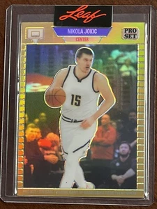 UP TO 5 2023 LEAF PRO SET Metal Gold Holo Prizm Refractor # /199 NIKOLA JOKIC - Picture 1 of 8