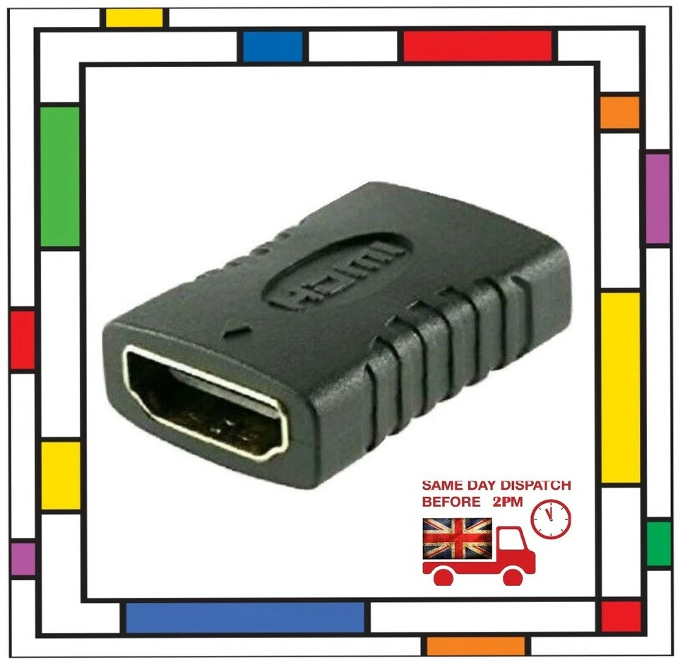 HDMI EXTENDER FEMALE TO FEMALE ADAPTER EXTENSION JOINER CONNECTOR HD 1080 4k  - Image 1 of 1