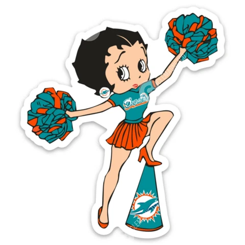 Miami Dolphins Cheerleader MAGNET - Betty Boop Florida Fins Tua Hill Cover