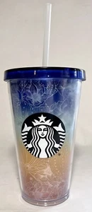 STARBUCKS Easter Floral Desert Rainbow Pride Grande Logo Cold Cup TUMBLER 16 Oz - Picture 1 of 6