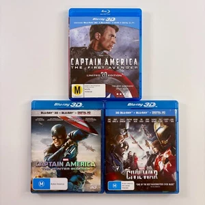 Lote Blu-Ray 3D COMO NUEVO TRILOGÍA CAPITÁN AMÉRICA 1 2 3 Soldado de Invierno Guerra Civil - Imagen 1 de 7