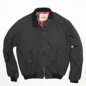 Baracuta Boys Harrington Jacket L Black Cotton Blend Quilt Lined Van Heusen 34 - Picture 1 of 9
