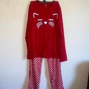 New cat lady kitty polka dot women long sleeve pants S Pajama set - Picture 1 of 6
