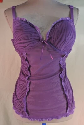 Sujetador con aros Nature Intimates Camisola 38 C púrpura plata tazas acolchadas nuevo sin etiquetas Foto 1 de 4