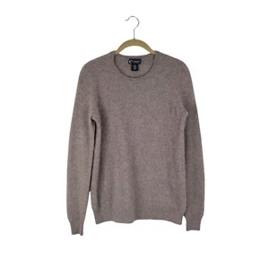 Bloomingdales Cashmere Sweater Crew Neck Taupe Neutral Minimalist Womens Size XL - Picture 1 of 5