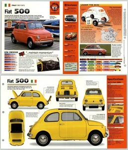 Fiat 500 - 1957-75 #30 Greats - Hot Cars - IMP Fold Out Fact Page - Picture 1 of 1