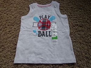 Jumping Beans Jungen Neu mit Etikett Gr. 24M ärmellos grau PLAY BALL BASEBALL Baumwolle Top - Bild 1 von 3