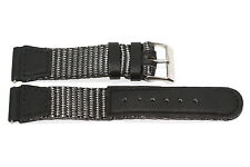 14MM BLACK GRAY NYLON LEATHER STRAP WATCH BAND FITS SWISS ARMY