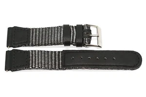 14MM BLACK GRAY NYLON LEATHER STRAP WATCH BAND FITS SWISS ARMY - Picture 1 of 2