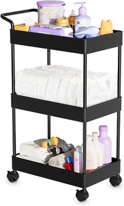 Baby Windel Caddy, Kunststoff beweglicher Wagen für Neugeborene Kinderzimmer Essentials Windelst - Bild 1 von 11