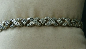 Exquisite Italy Sterling Silver Stunning Tennis Bracelet. Make Offer! #540 - Picture 1 of 7