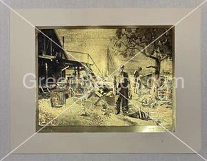 Point Mugu Gold Etch Print by Lionel Barrymore - Picture 1 of 1