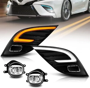 Pair LED Fog Lights + 3-Color DRL fit for 2018 2019 2020 Toyota Camry SE/XSE - Bild 1 von 6
