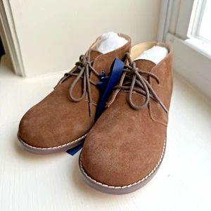 Janie And Jack Boys Suede Boots Shoes Sz 11 Brown Lace Up NWT $69 - Picture 1 of 7