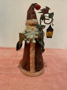 Hand Painted Metal Santa Figurine Christmas Decor 11" Tall Can Be Put Over Flame - Picture 1 of 5
