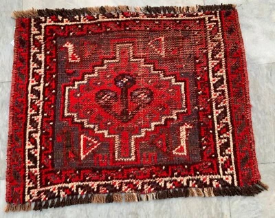 Vintage Afghan Hand knotted Rug Medallion Rug Mini Rug Home Decor Rug,2x2 ft - Image 1 of 4