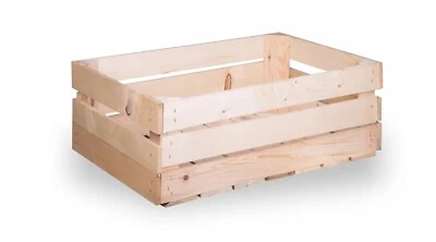 Wooden Crate - Unpainted Pine Wood Storage Box DIY small size 40 x 30 x 20 cm - Image 1 of 4