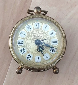 Filigraner Linden Aufziehwecker goldfarben West Germany gebraucht funktioniert nicht - Bild 1 von 5