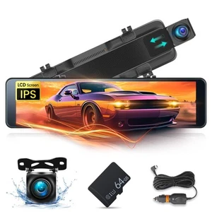 10 inch IPS LCD Touch Screen Rear View Mirror Camera - Front and Rear Mirror ... - Picture 1 of 7